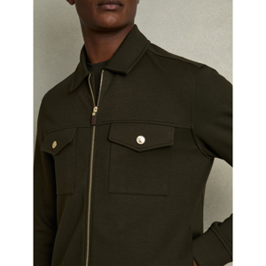 REISS MEDINA Interlock Jersey Zip Through Overshirt